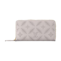 LOUIS VUITTON Zippy Mahina Leather Wallet Women's Blossom Gray & Pink