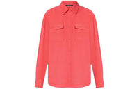 LOUIS VUITTON Flap Pocket Silk Shirt Shirt Women's Red