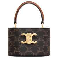 CELINE Triomphe Canvas Handbag Women's Brown