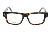 DIOR Acetate Rectangular Eyeglass Frames Men's Tortoiseshell