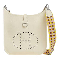 HERMES Clemence Bullock Leather Shoulder Bag Crossbody Bag Women's Ecru