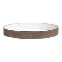 HERMES Calfskin Belt Men Taupe/White Width: 3.8CM