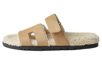 HERMES Chypre Slide Slippers Men's Light Brown
