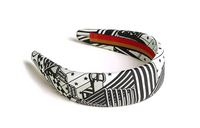HERMES Twill Silk Headbands Unisex White