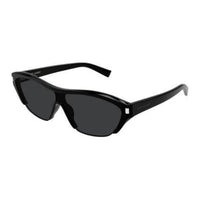 SAINT LAURENT Acetate Metal Nylon Irregular Shape Sunglasses Unisex Black