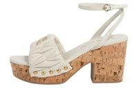 MIU MIU Matelassé Fashion Sandal 4cm Women's White