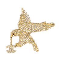 CHANEL 2001 Rhinestone embellished Eagle Brooch