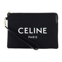 CELINE Canvas Handbags Clutches Women's Black