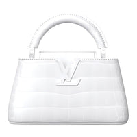 LOUIS VUITTON Crocodile Leather Capusin Shoulder Crossbody Handbag Mini Women's White