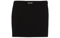 MIU MIU Jersey Miniskirt With Logo Casual Short Skirts Women's Black