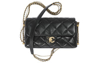CHANEL Lambskin Flap Bag, Shoulder Bag, Crossbody Bag Women's Black