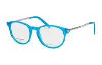 SAINT LAURENT Acetate Metal Irregular Shape Eyeglass Frames Women's Blue