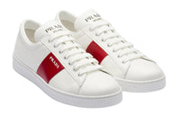 PRADA Low Top Stylish Skateboarding Shoes Men's White Red