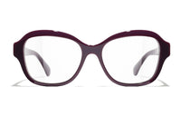 CHANEL Acetate Irregular Shape Eyeglass Frames Women's Red