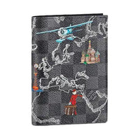 LOUIS VUITTON Canvas With Leather Passport Holder Men's Silver