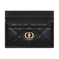 DIOR Sheepskin Card Holder Women's Black
