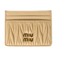 MIU MIU Matelassé Lambskin Card Holder Women's Yellow