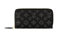 LOUIS VUITTON Zippy Perforated Calfskin Wallet Regular Women's Black