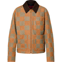 LOUIS VUITTON FW24 Leather Jacket Men's Camel