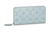 LOUIS VUITTON Zippy Cow Leather Wallet Women's Light Blue