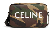 CELINE Cow Leather Artificial Leather Shoulder Bag Crossbody Bag Medium Size Men's Khaki Green