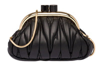 MIU MIU Soft Sheep Leather Handbag Shoulder Bags Women's Black