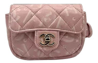CHANEL Fabric Surface Clutch Wrist Bag Women's Pink