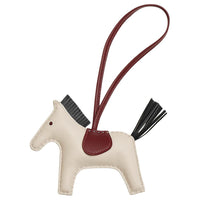 HERMES Rodeo Milo Lambskin Pendant Bag Accessories Medium Size Unisex Chalk White