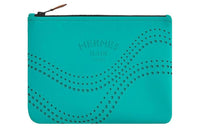 HERMES Polyamide Elastane Clutch Small Size Women's Turquoise