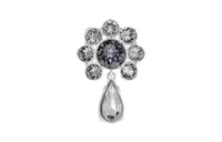 DIOR Faux Crystal Brass Earrings Men's Silver