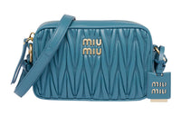 MIU MIU Nappa Leather Crossbody Bag Shoulder Bag Women's Peacock Blue