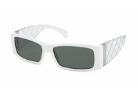 CHANEL Rectangular Sunglasses Unisex White