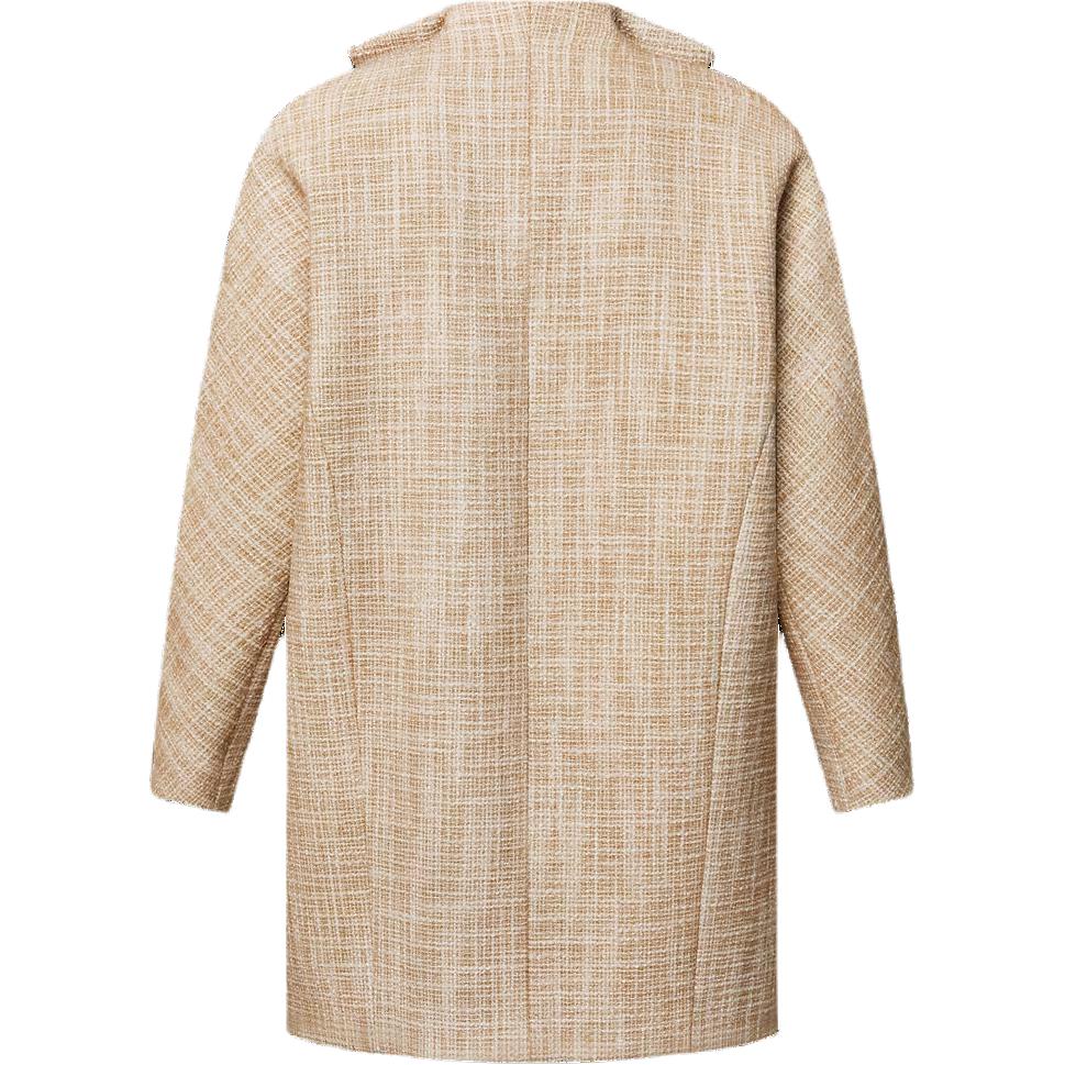 LOUIS VUITTON Graphic Collar Oversized Tweed Coat