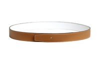 HERMES Double Sided Leather Detail Calfskin Leather Belts Women's Camel Width 3.2cm
