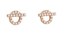 HERMES Stud Earrings Women's Rose Gold