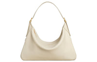 CELINE Romy Collection Soft Cow Leather One Shoulder Handbag Large Size Women's Pearl White