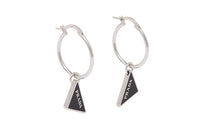 PRADA 925 Sterling Silver Earrings Women's Black
