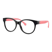 CHANEL Acetate Oval Eyeglass Frames Women's Black