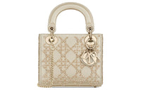 DIOR Lady Dior Cow Leather Lady Dior Bag Handbag Mini Women's Gold