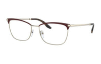 PRADA Metal Rectangular Eyeglass Frames Unisex Red