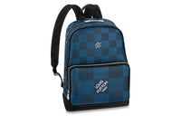 LOUIS VUITTON CAMPUS Canvas With Leather Backpack Men's Blue Black