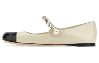 MIU MIU Flat Casual Single Shoes Women's White Black