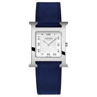 HERMES Wrist Watch Quartz Movement Leather Watch Bands 30mm White Dial Women's Watch