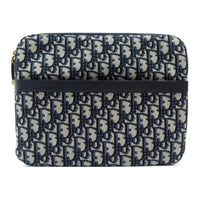 DIOR Canvas With Leather Clutch Women's Beige/Black