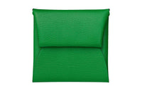 HERMES Bastia Sheepskin Wallet Women's Bamboo Green