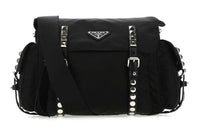 PRADA Nylon Fabric Shoulder Bag Unisex Black