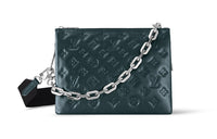 LOUIS VUITTON Lambskin Shoulder Bag Crossbody Bag Small Size Women's Lake Blue