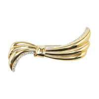 SAINT LAURENT 2000-2024 Plated Corsage Rhinestone Costume Brooch