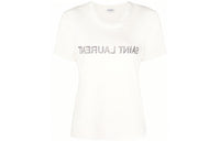 SAINT LAURENT Reverse Logo T Shirt Natural