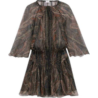 SAINT LAURENT Long Sleeved Dress Women's Dark Umber